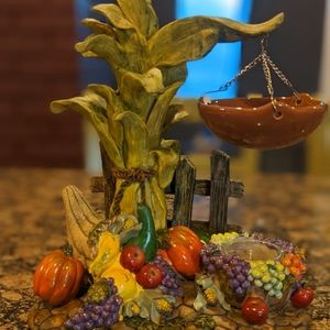 Retired Yankee Candle Thanksgiving Hanging Tart Oil Warmer Corn Stalk Cornucopia